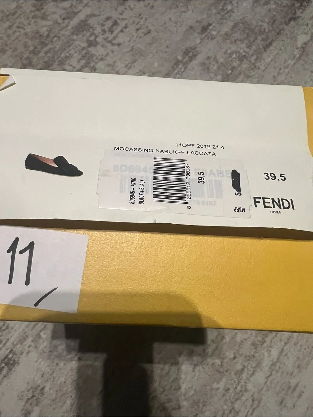 Fendi Black Suede Square-Toe Loafers